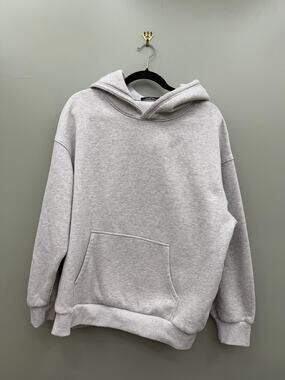 Trendy Queen Oversized Gray Fleece Hoodie Size Medium